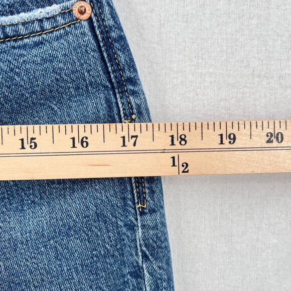 PISTOLA Cassie Super High Rise Straight Jean Womens 27 Blue Distressed Destroyed - Picture 14 of 16